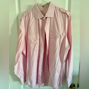 Custom Pink Men's Dress Shirt: 17 1/2" Neck 34" Sleeve